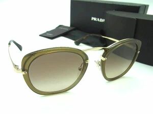 1円 ■極美品■ PRADA プラダ SPR58U サングラス メガネ 眼鏡 レディース メンズ クリアカーキ系 AX2635