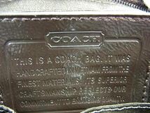 1円 ■美品■ COACH コーチ シグネチャー F47750 キャンバス×パテントレザー ハンドバッグ ミニバッグ ブラック系 AV6200_画像6