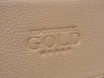 ■新品■未使用■ COCOCELUX GOLD ココセリュックスゴールド レザー 二つ折り 長財布 ウォレット ピンクベージュ系 BD6107_画像6