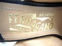 Salvatore Ferragamo フェラガモ ヴァラリボン スエード ヒール パンプス サイズ 61/2(約24.0cm) 靴 シューズ ブラック系 DD5630_画像6