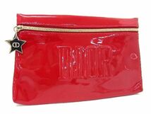 ■美品■ ChristianDior クリスチャンディオール PVC スター 星 メイクポーチ マルチケース 小物入れ レディース レッド系 DD6109_画像1