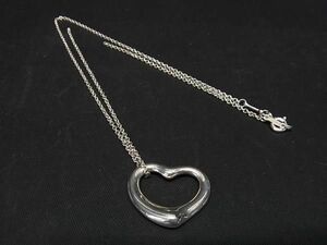 1円 TIFFANY＆Co ティファニー エルサペレッティ オープンハート SV925 ビッグ ネックレス アクセサリー レディース シルバー系 AS8429