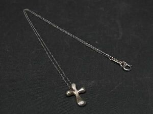 1円 TIFFANY＆Co ティファニー エルサペレッティ スモールクロス SV925 ネックレス アクセサリー レディース シルバー系 AT9946