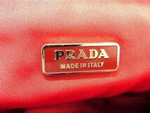 1円 ■極美品■ PRADA プラダ テスートナイロン マルチケース ポーチ メイクポーチ 小物入れ 化粧ポーチ レディース レッド系 AW2064_画像4