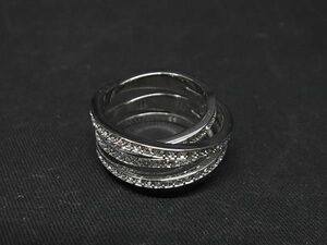 1円 ■美品■ SWAROVSKI スワロフスキー 1156305 ラインストーン リング 指輪 アクセサリー 表記サイズ55(約13号) シルバー系 AV6775