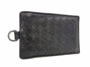 1円 BOTTEGA VENETA ボッテガヴェネタ イントレチャート レザー カードケース パスケース カード入れ メンズ ブラウン系 AW2882