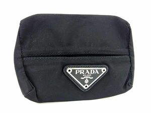 1円 ■美品■ PRADA プラダ テスートナイロン ポケットティッシュケース メンズ レディース ブラック系 AU9399