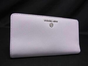 1円 ■新品同様■ MICHAEL KORS マイケルコース レザー 二つ折り 長財布 ウォレット レディース パープル系 BG6930