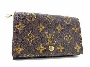 1円 LOUIS VUITTON ルイヴィトン M61730 モノグラム ポルトモネビエ トレゾール 二つ折り 財布 ウォレット レディース ブラウン系 AY0544