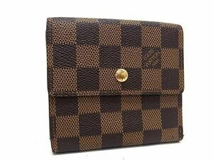 1円 ■美品■ LOUIS VUITTON ルイヴィトン N61652 ダミエ ポルトモネ ビエ カルトクレディ 三つ折り 財布 ウォレット ブラウン系 AX2421