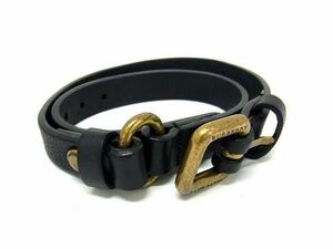 1円 ■美品■ BURBERRY バーバリーブルーレーベル レザー 2WAY チョーカー ブレスレット アクセサリー レデイース ブラック系 BF5477