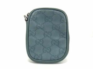 1円 ■美品■ GUCCI グッチ グッチシマ GG柄 レザー シガレットケース 煙草ケース マルチケース 小物入れ ブルーグリーン系 BE9836