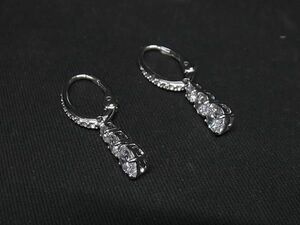 1円 ■極美品■ SWAROVSKI スワロフスキー ラインストーン ピアス アクセサリー レディース シルバー系 AV4737