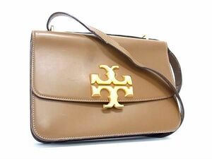 1円 ■美品■ TORY BURCH トリーバーチ エレノア レザー クロスボディ ショルダーバッグ 斜め掛け レディース ブラウン系 AW1835