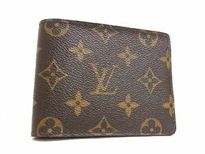 1円 ■美品■ LOUIS VUITTON ヴィトン M60895 モノグラム ポルトフォイユ ミュルティプル 二つ折り 財布 ウォレット ブラウン系 AW2796