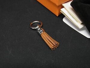 ■新品■未使用■ HERMES エルメス レザー タッセル ツイリーリング アクセサリー レディース ブラウン系 AT3346