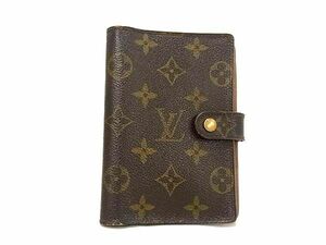 1円■美品■ LOUIS VUITTON ルイヴィトン R20005 モノグラム アジェンダPM 6穴式 手帳カバー スケジュール帳 ブラウン系 AX2423