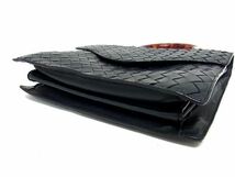 1円 ■美品■ BOTTEGA VENETA ボッテガヴェネタ レザー プラスチックハンドル ワンハンドル ハンドバッグ ミニバッグ ネイビー系 AX3410_画像4