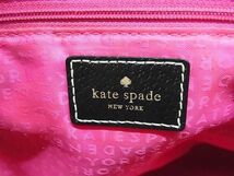 1円 ■美品■ kate spade ケイトスペード WKRU2485 スモールレイチェル レザー 2WAY トート ハンドバッグ ショルダー ブラック系 BF5583_画像6