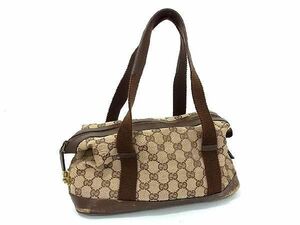 1円 GUCCI グッチ 92734 2634 GG柄 GGキャンバス ハンドバッグ トートバッグ レディース メンズ ブラウン系 AX2730