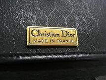 1円 ChristianDior クリスチャンディオール ヴィンテージ ハニカム柄 PVC×レザー ショルダーバッグ クロスボディ ブラック系 BI0930_画像6