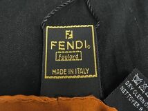 1円 ■新品■未使用■ FENDI フェンディ シルク100% フラワー 花 大判 スカーフ ストール ショール レディース オレンジ系 AX1574_画像5