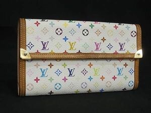 1円 ■美品■ LOUIS VUITTON ヴィトン M92659 モノグラムマルチカラー ポルトトレゾール インターナショナル 長財布 アイボリー系 CD1340