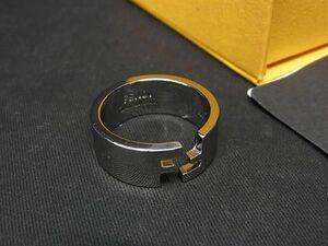 1円 ■極美品■ FENDI フェンディ リング 指輪 アクセサリー 表記サイズM (約21号) メンズ シルバー系 AS9756
