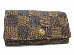 1円 LOUIS VUITTON ルイヴィトン N62631 ダミエ ミュルティクレ4 4連 キーケース 鍵入れ レディース ブラウン系 BG8271