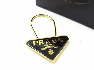 1円 ■美品■ PRADA プラダ キーリング キーホルダー チャーム メンズ レディース ブラック系 AV5505