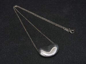 1円 ■美品■ TIFFANY＆Co ティファニー エルサペレッティ ビーン SV925 ビッグ ネックレス ペンダント アクセサリー シルバー系 AS1526