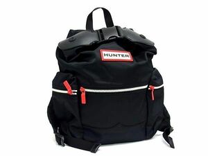 1円 ■美品■ HUNTER ハンター ナイロンキャンバス リュックサック バックパック デイパック メンズ レディース ブラック系 BI0931