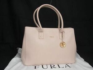 1円 ■極美品■ FURLA フルラ リンダ レザー ハンドバッグ トートバッグ レディース ピンク系 AV6230