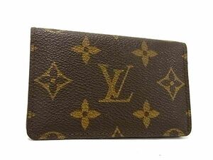 1円 ■美品■ LOUIS VUITTON ルイヴィトン M56362 モノグラム ポシェットカルトヴィジット カードケース パスケース ブラウン系 AZ0310