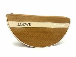 1円 LOEWE ロエベ PVC ポーチ マルチケース 小物入れ レディース メンズ ブラウン系 BF5727