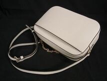 1円 ■極美品■ MICHAEL KORS マイケルコース レザー クロスボディ ショルダーバッグ ポシェット レディース アイボリー系 AV6095_画像3