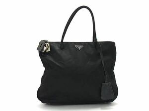 1円 PRADA プラダ テスートナイロン ハンドバッグ トートバッグ レディース メンズ ブラック系 BG7229