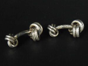 1円 TIFFANY＆Co ティファニー ダブルノット SV925 カフス カフリンクス アクセサリー ビジネス 紳士 メンズ シルバー系 BG1120