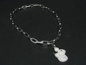 1円 ■美品■ DANIEL SWAROVSKI ダニエルスワロフスキー チェーン ラインストーン ネックレス ペンダント アクセサリー シルバー系 AV6764