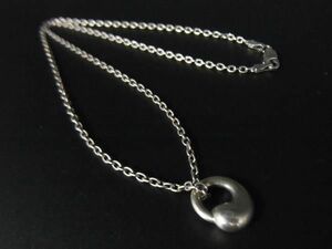 1円 ■美品■ TIFFANY＆Co ティファニー エルサペレッティ エターナルサークル SV925 ネックレス アクセサリー シルバー系 AV6948