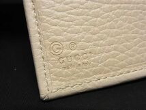 1円 GUCCI グッチ 615525 インターロッキングG レザー 二つ折り 財布 ウォレット レディース アイボリー系 AX2395_画像6