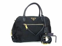 1円 PRADA プラダ テスートナイロン 2WAY ショルダーバッグ ハンドバッグ トート レディース ブラック系 AW1415S1_画像1