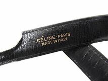 1円 CELINE セリーヌ ヴィンテージ 馬車金具 レザー ゴールド金具 ベルト 表記サイズ 65 ブラック系 AZ0264_画像5