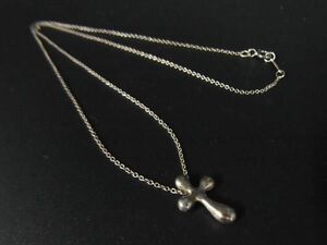 1円 TIFFANY＆Co ティファニー エルサペレッティ スモールクロス SV925 ネックレス ペンダント アクセサリー シルバー系 AX1453