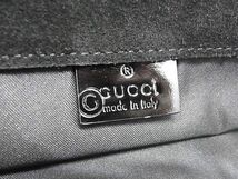 1円 ■美品■ GUCCI グッチ 002 8000 001013 スエード×パテントレザー トートバッグ レディース メンズ ブラック系 BH1778_画像6