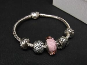 1円 ■極美品■ PANDORA パンドラ SV925 ブレスレット バングル アクセサリー レディース シルバー系 AX2634