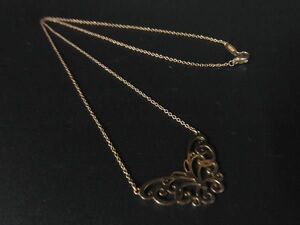 1円 TIFFANY＆Co ティファニー メタル バタフライ 蝶 ネックレス ペンダント アクセサリー レディース ゴールド系 BI1340