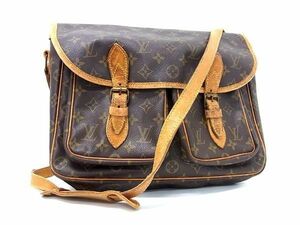 1円 LOUIS VUITTON ルイヴィトン M42247 モノグラム ジベシエールMM ショルダーバッグ クロスボディ 斜め掛け ブラウン系 AX3134