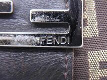 1円 FENDI フェンディ ズッカ柄 ズッキーノ キャンバス×レザー 二つ折り 財布 ウォレット 札入れ 小銭入れ カード入れ ブラウン系 FA0601_画像6