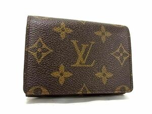 1円 ■美品■ LOUIS VUITTON ルイヴィトン M62920 モノグラム アンヴェロップ カルト ドゥ ヴィジット カードケース ブラウン系 AX4002